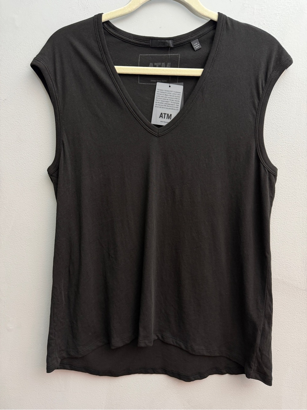 *New* ATM Anthony Thomas Melillo V-neck Sleeveless Tank Top, Size Large